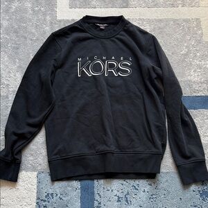 Michael Kors Black Crewneck Sweatshirt with White Logo